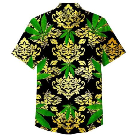 Tropical Leaf Print Polyester Shirt Collection