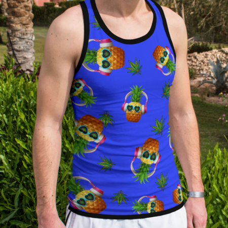 Premium Pineapple Blue Polyester Tank Top Pack