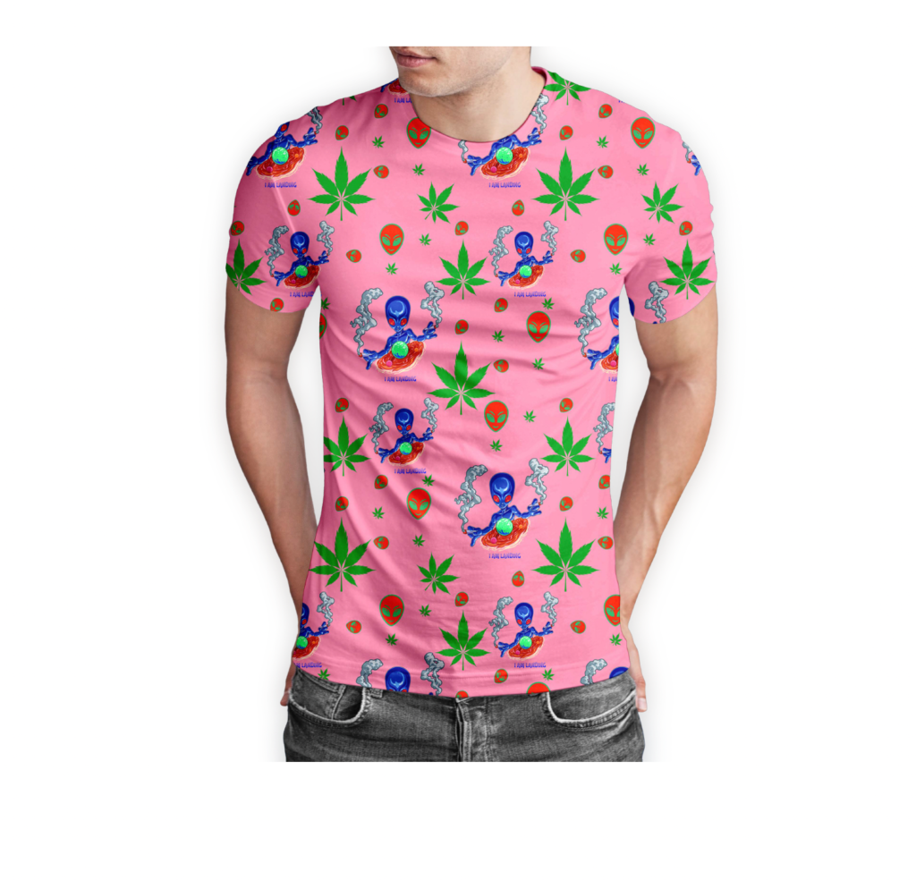 Alien Landing Pink Polyester Tee – 5 Pack