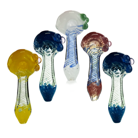 Frit Color Spiral Art Hand Pipe – 4.5 Inch