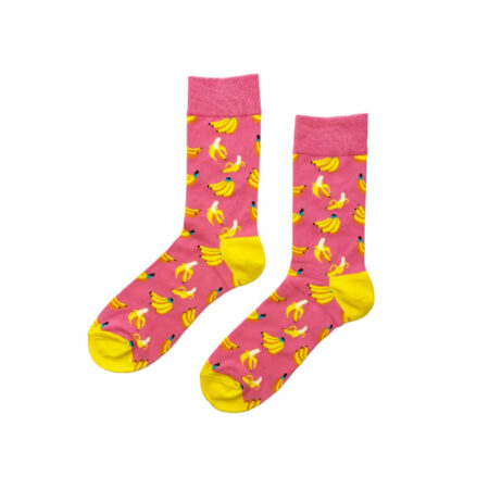 Comfortable Pink Banana Socks for All Sizes