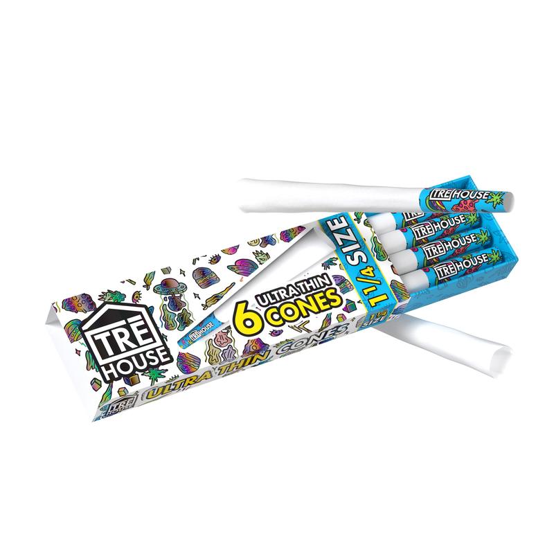 Pre Roll Cones – 6 Pack – 1 1/4″ – Ultra Thin – (24 x 24 Packs) 576pc MC