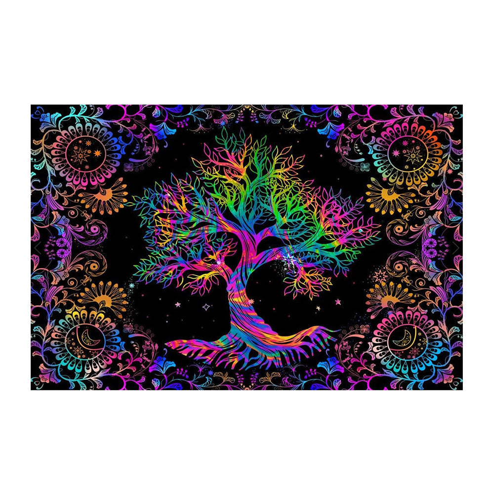 Special Tree Black Light Reactive Wall Tapestry – 81″x53″