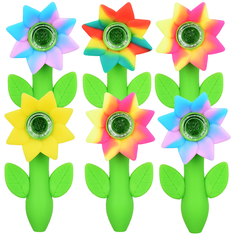 Sunflower Silicone Hand Pipe – 4.75″ / 6pcs