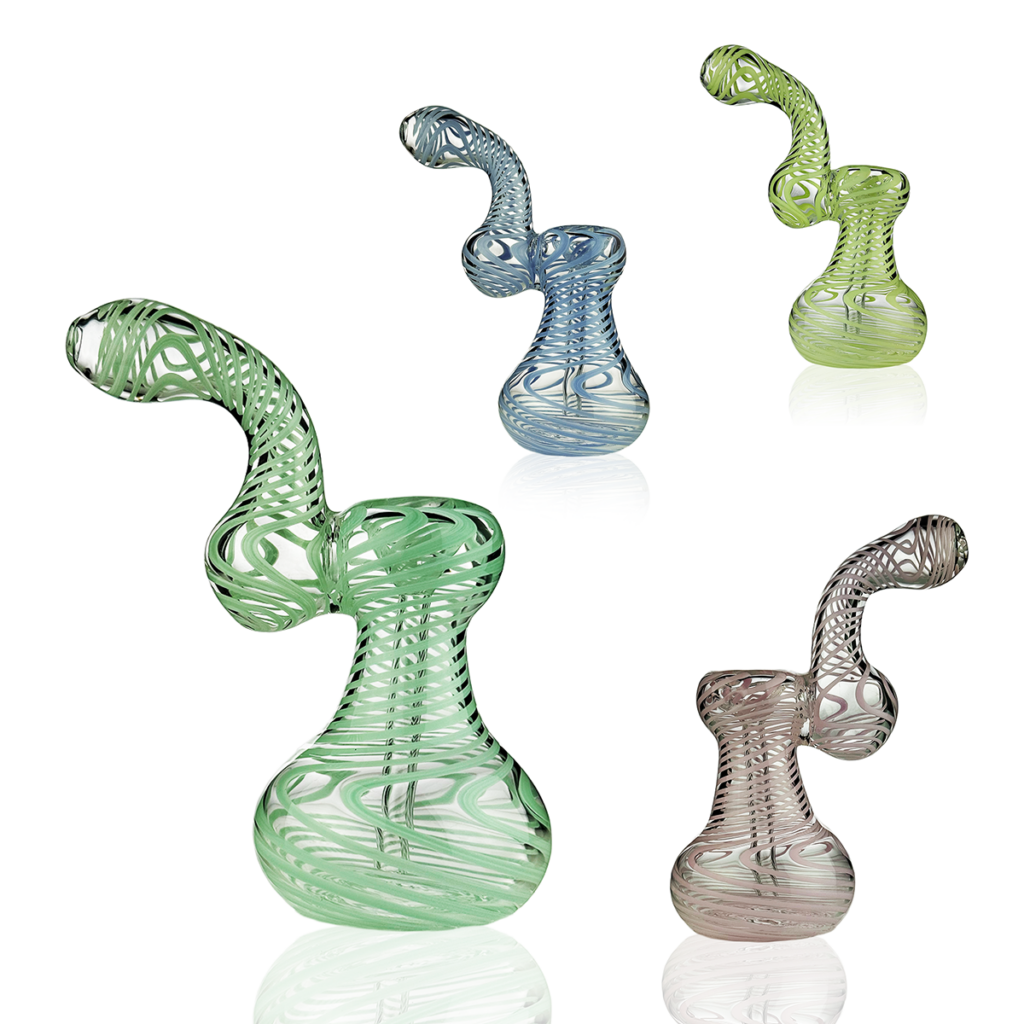 Vibrant 7-Inch Slime Line Glass Bubbler