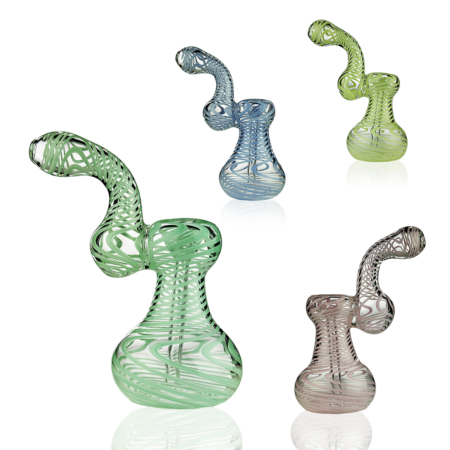 Vibrant 7-Inch Slime Line Glass Bubbler
