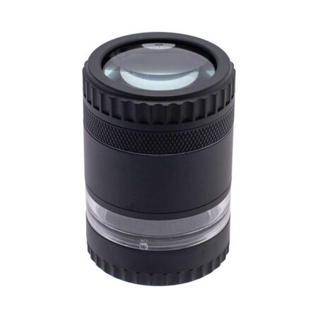 GRINDER WITH MAGNIFYING LID