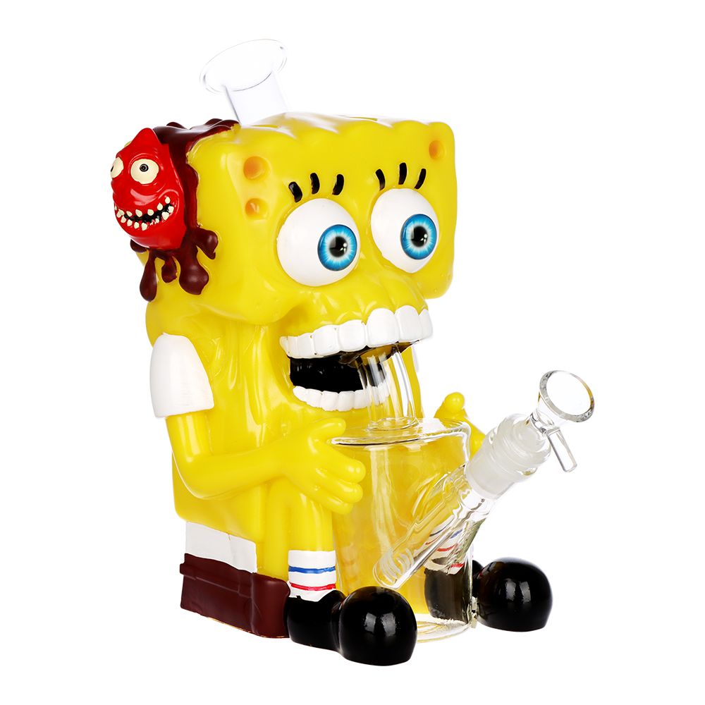 Silly Sponge Glass & Vinyl Water Pipe – 10″ / 14mm F