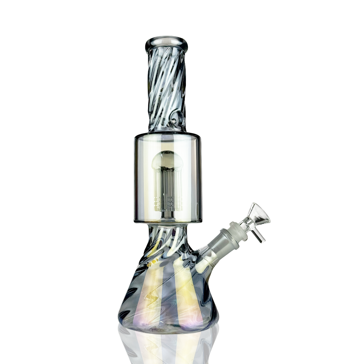 11" Electroplated Tree Perc Beaker Water Pipe - Image 5