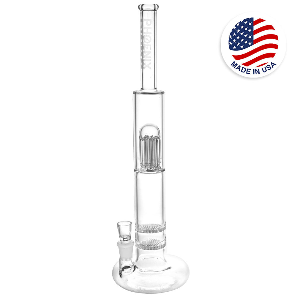 Phoenix Rising Dual Waffle Perc Water Pipe – 17″/19mm F
