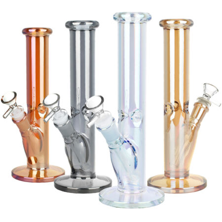 Infinite Splendor Glass Straight Tube Water Pipe – 9.75″ / 14mm F / Colors Vary