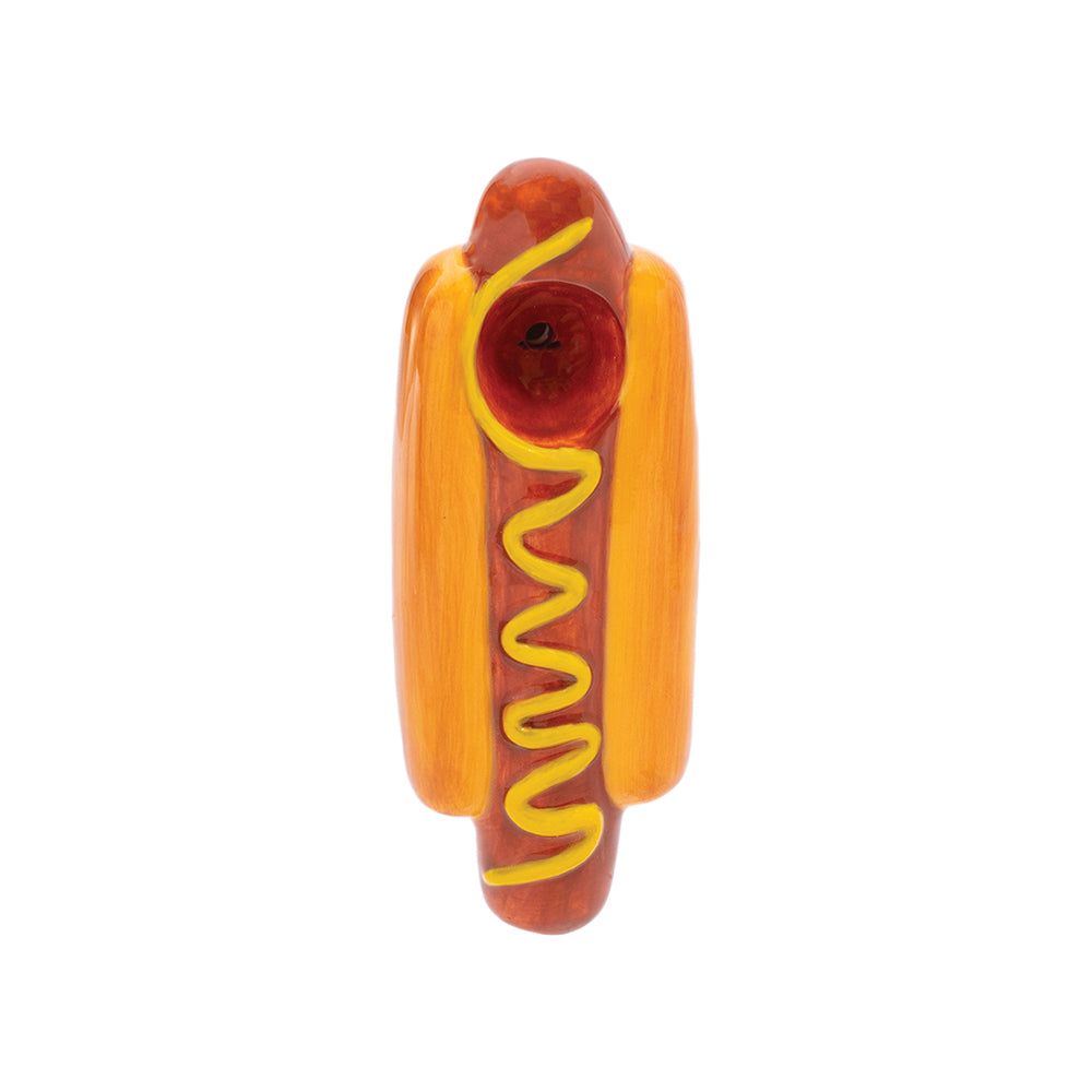 Wacky Bowlz Hot Dog Ceramic Hand Pipe | 4.5″