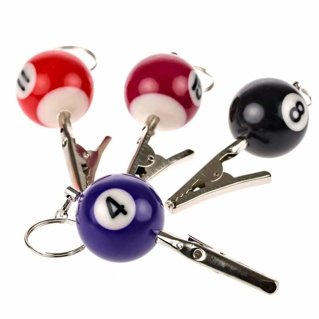 Pool Ball Style Key Chain Assorted Colors