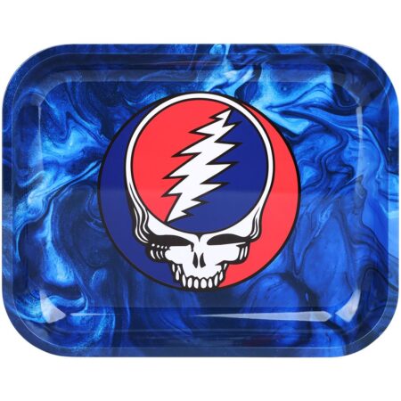 Grateful Dead x Pulsar Large Metal Rolling Tray – Steal Your Face Swirls / 13″x11″