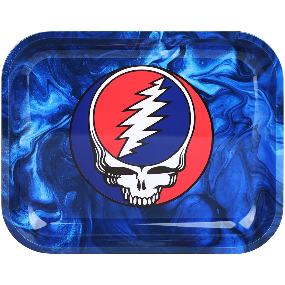 Grateful Dead x Pulsar Large Metal Rolling Tray – Steal Your Face Swirls / 13″x11″