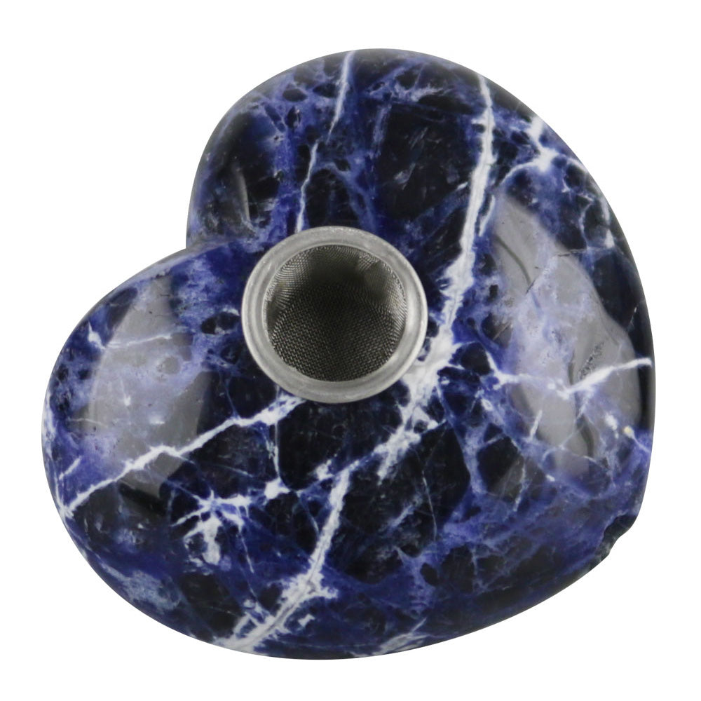 Gemstone Hand Pipe | Sodalite Heart