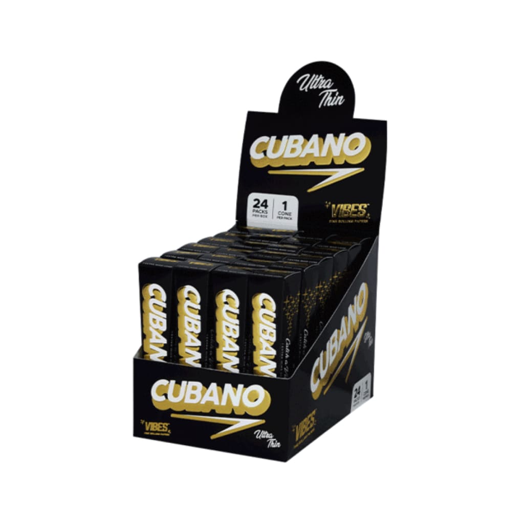 Vibes Cubano Ultra-Thin Rolling Papers Cones – 24 Pack