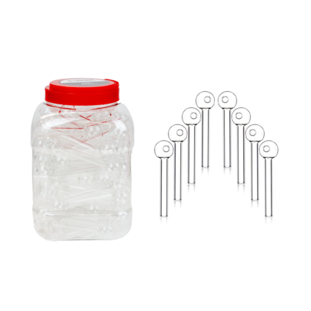 Bulk 4-Inch Heavy Clear Oil Burner Pack (90 Pcs)