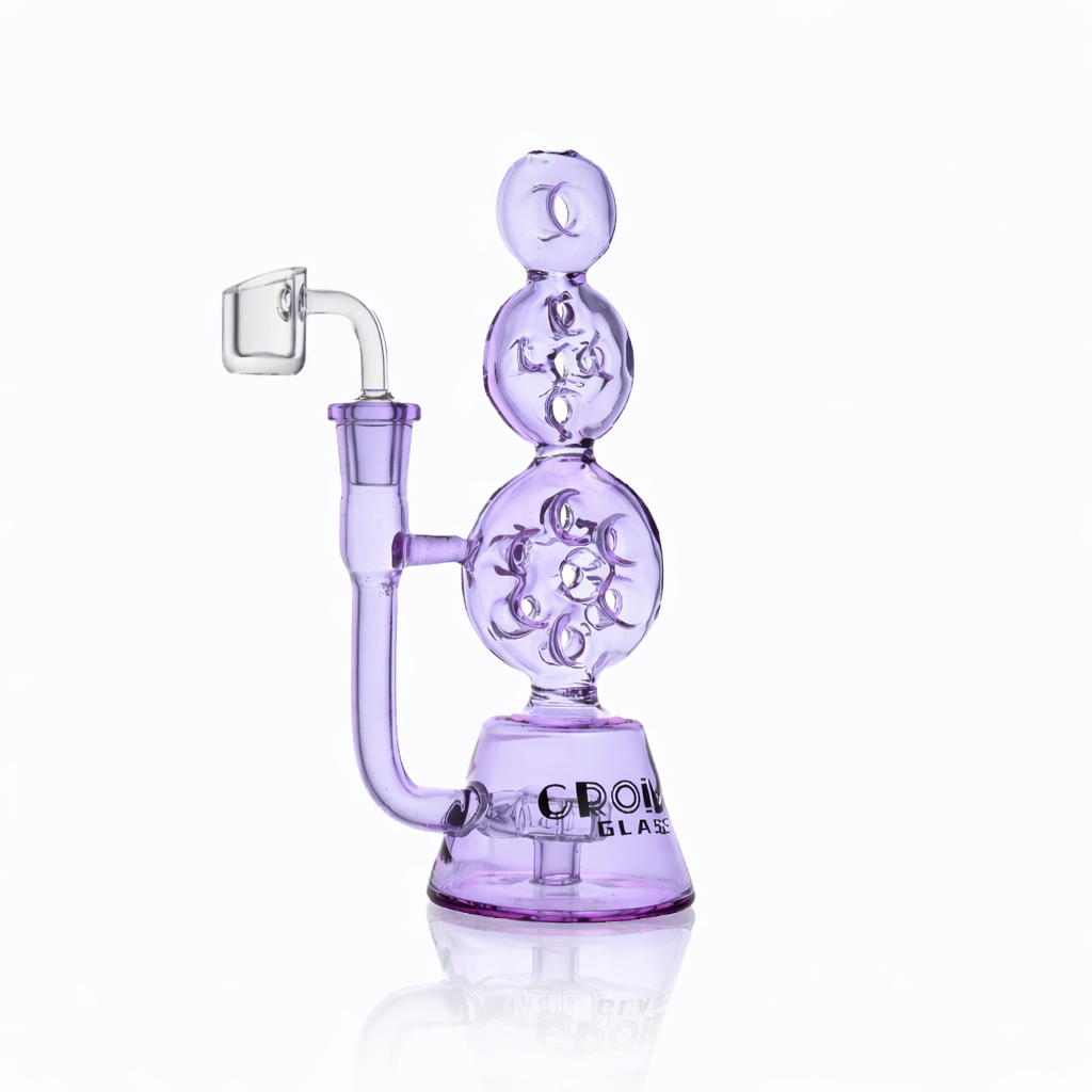 8" Triple Stack Swiss Perc Recycler Dab Rig | Croia Glass - Image 12