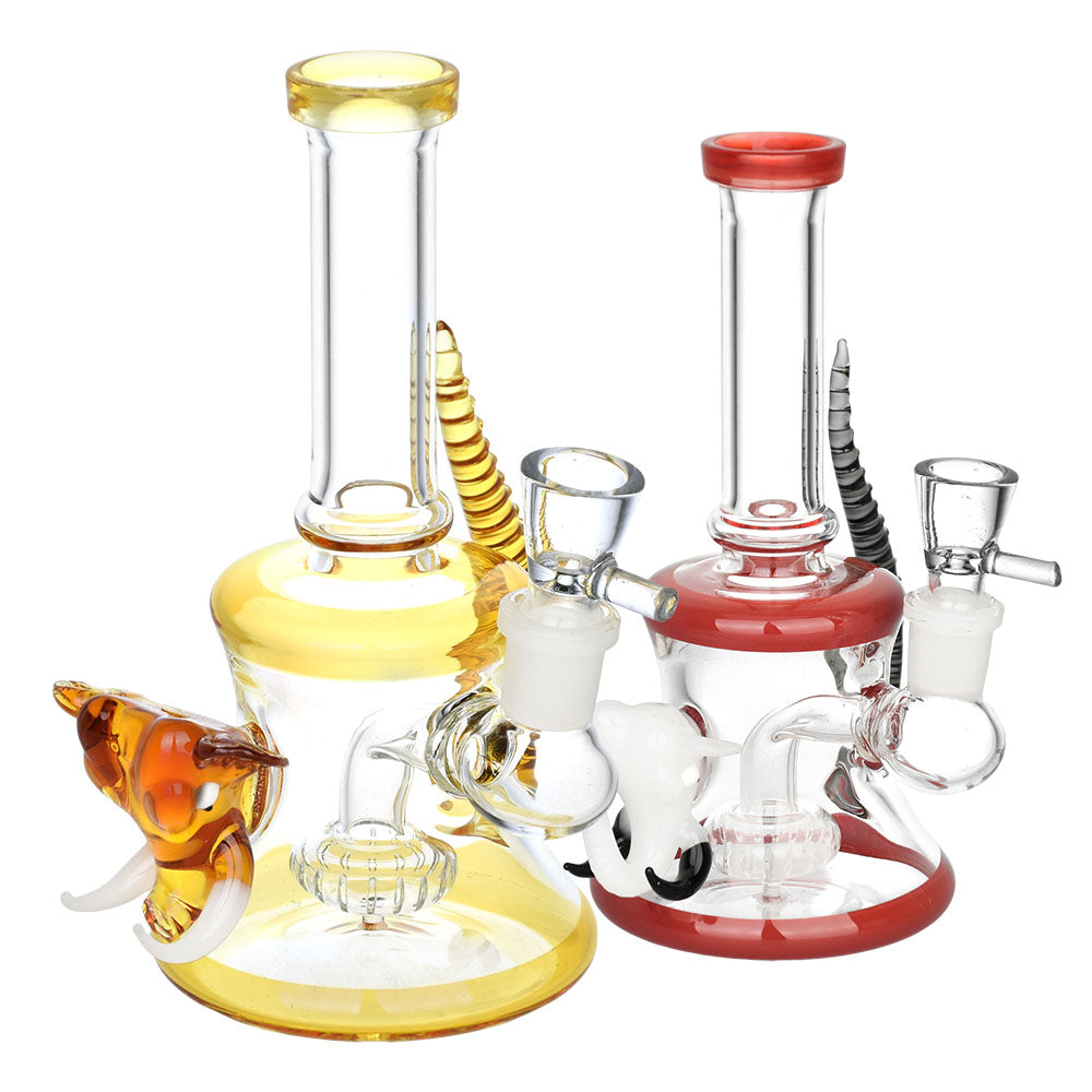 Horned Elephant Water Pipe – 6.5″ / 14mm F / Colors Vary