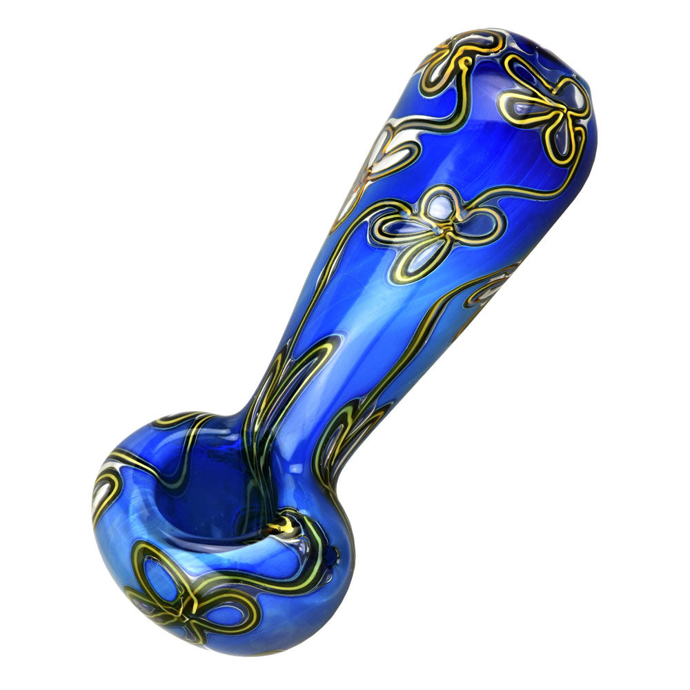 Trippy Floral Double Glass Spoon Pipe – 5″