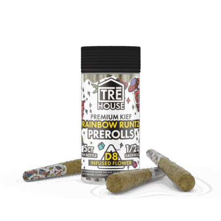 Preroll - Rainbow Runtz - D8 Infused Flower - 5ct - (8 Pack)