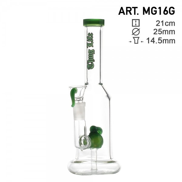 Thug Life | 8″ Green Water Pipes w/ Custom Perc