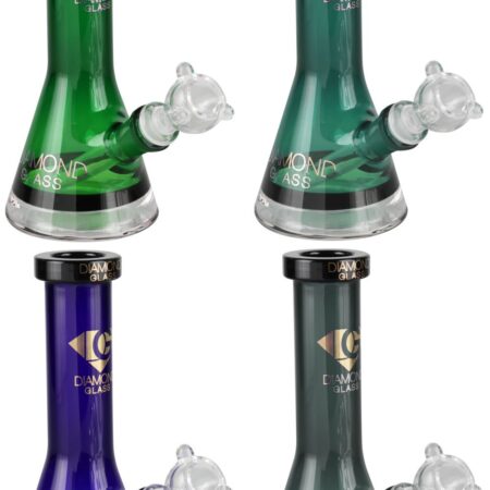 Diamond Glass Beast Mini Beaker - 8" / 14mm F / Asst Colors
