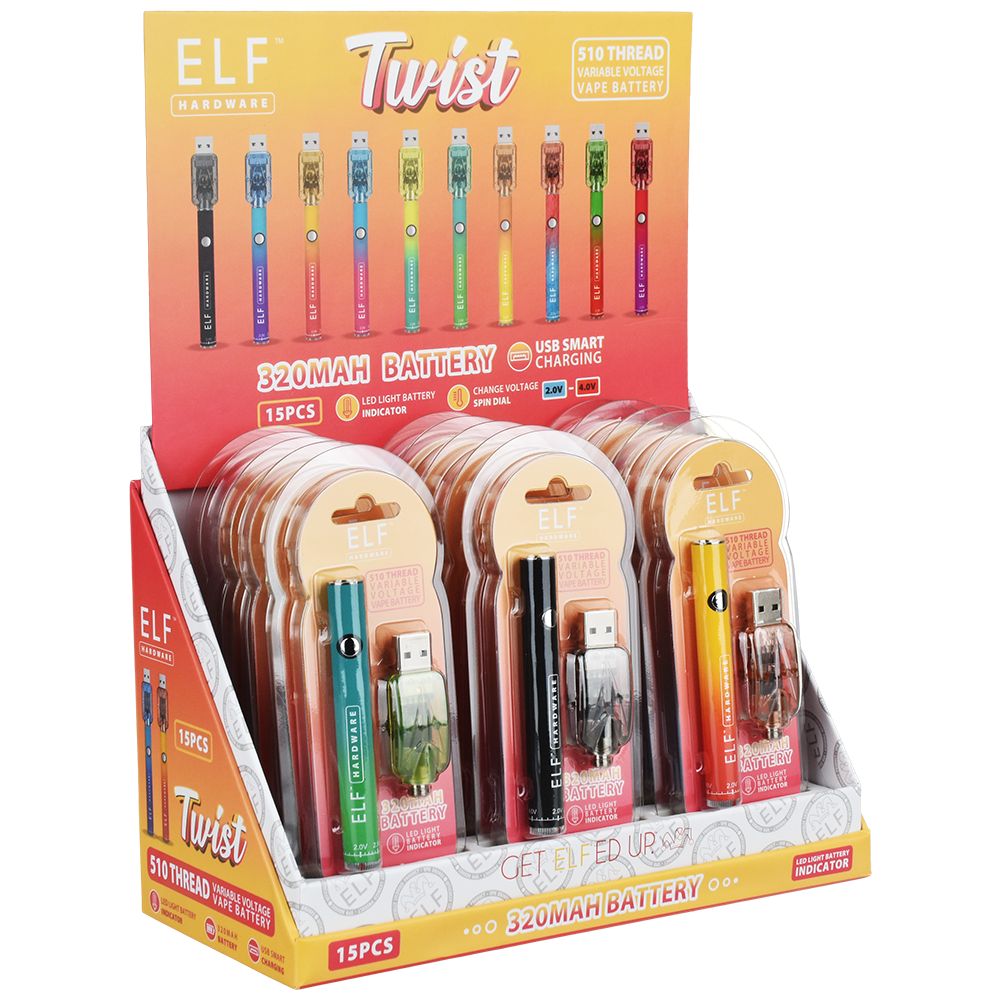 ELF Hardware Twist 510 Cart Vape Battery – 320mAh / 15ct