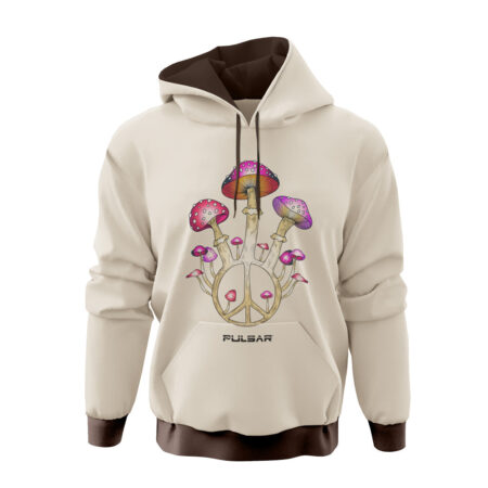 Pulsar Peace & Shrooms Hoodie - Khaki