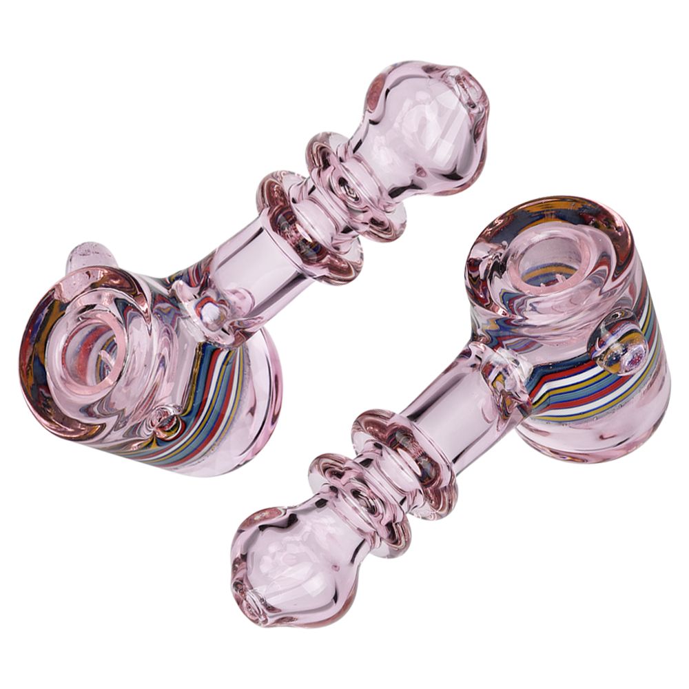 Slime Marble Striped Hammer Glass Hand Pipe – 4.75″