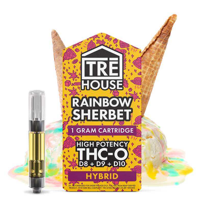Cartridges – Rainbow Sherbet – Delta Blend – THC-O – (50 x 5 Pack) – 250pc MC