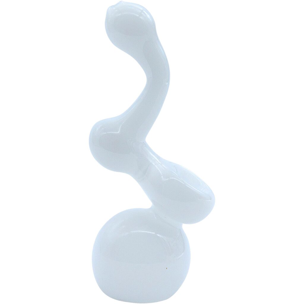 LA Pipes Ivory Sherlock Glass Sherlock Bubbler Pipe 6″
