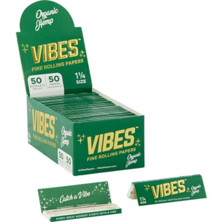 Vibes Organic Hemp 1 1/4 Size Rolling Paper for Slow Smoke Session