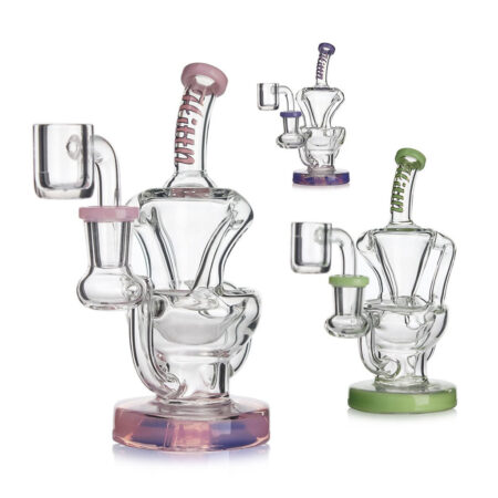 HITTN GLASS BENT NECK RECYCLER DAB RIG