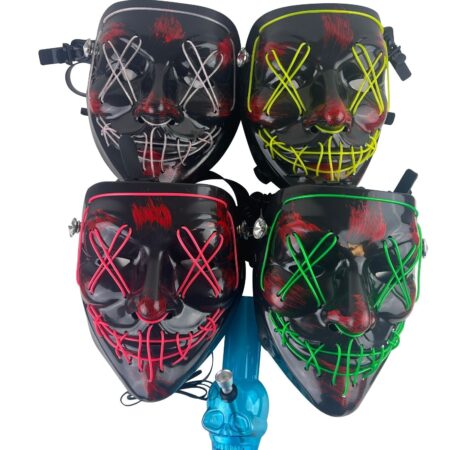 Light Up Black Plated Gas Mask Bong