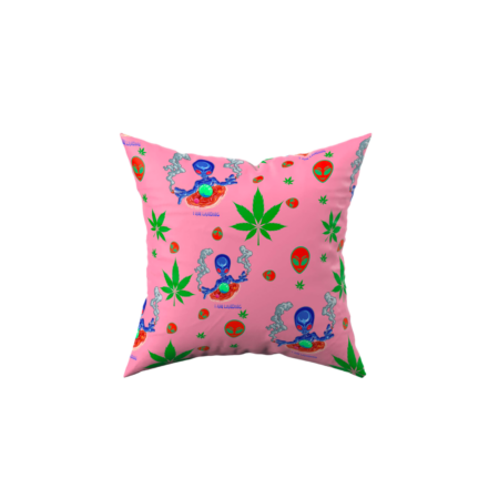 Vibrant Pink Polyester Accent Pillow 18×18