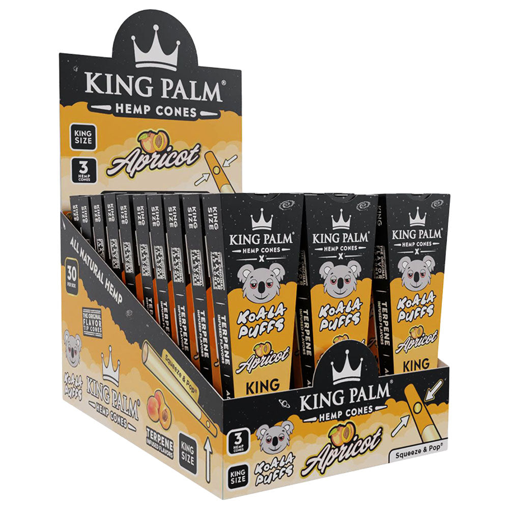 King Palm x Koala Puffs Hemp Cones – King Size / 3pk / Apricot 30pcs