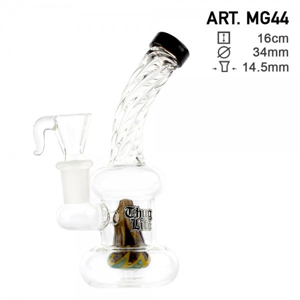 Thug Life | 6″ Bubbler Shaped Rasta Water Pipe
