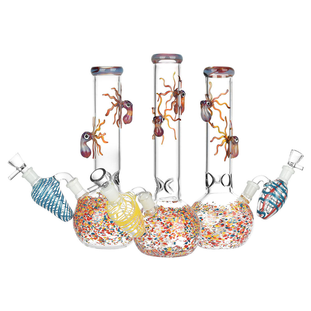 Octopus Frit Bubble Base Water Pipe W/ Ash Catcher – 14mm F 10″