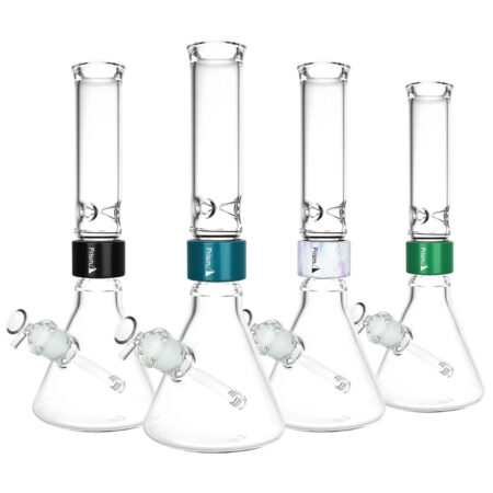 Prism Standard Beaker Single Stack Water Pipe | 14" | 14mm F | Clear