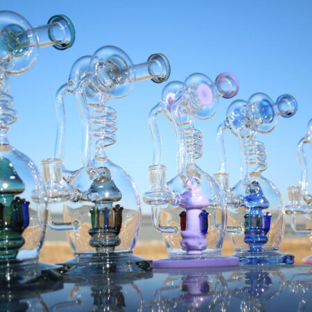 Spiral Mushroom Recycler Water Pipe w/ Circ Perc 11"