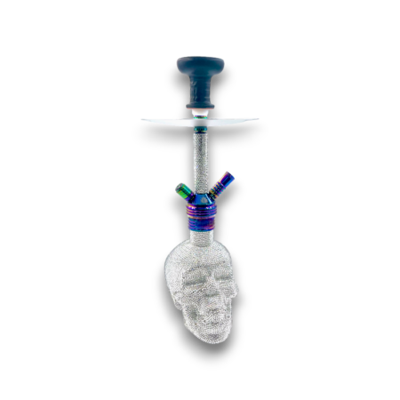 Elegant 19-Inch Swarovski Skull Hookah