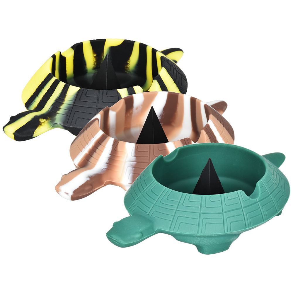 Turtle Shell Silicone Ashtray – 6″/Colors Vary