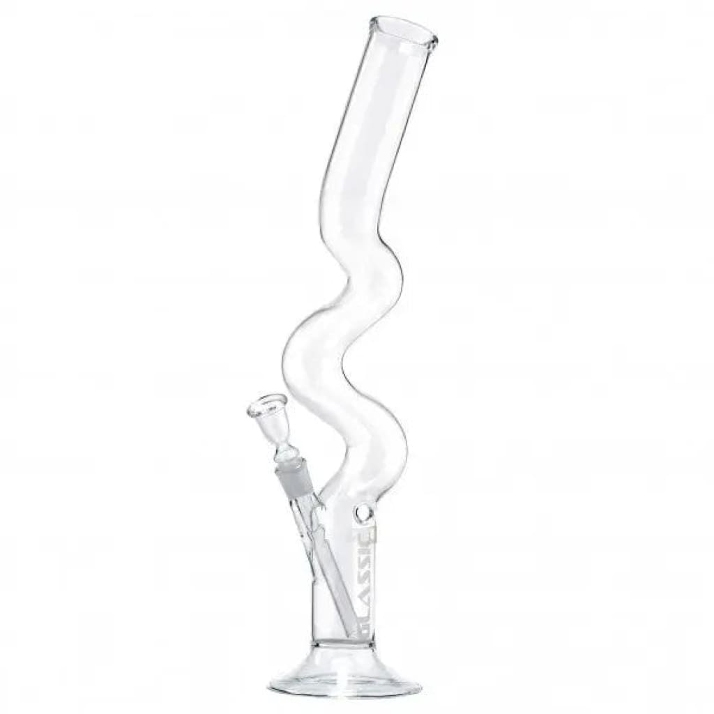 Classic Zig Zag Glass Water Pipe by Grace Glass