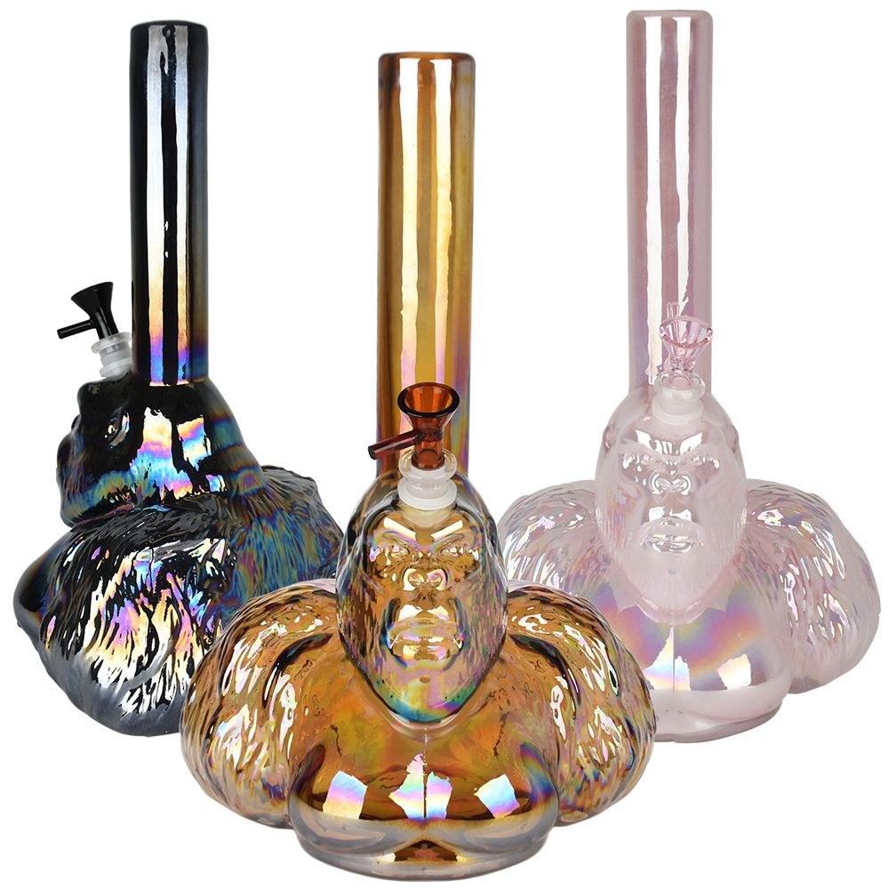 Iridescent Gorilla Soft Glass Water Pipe – 14″
