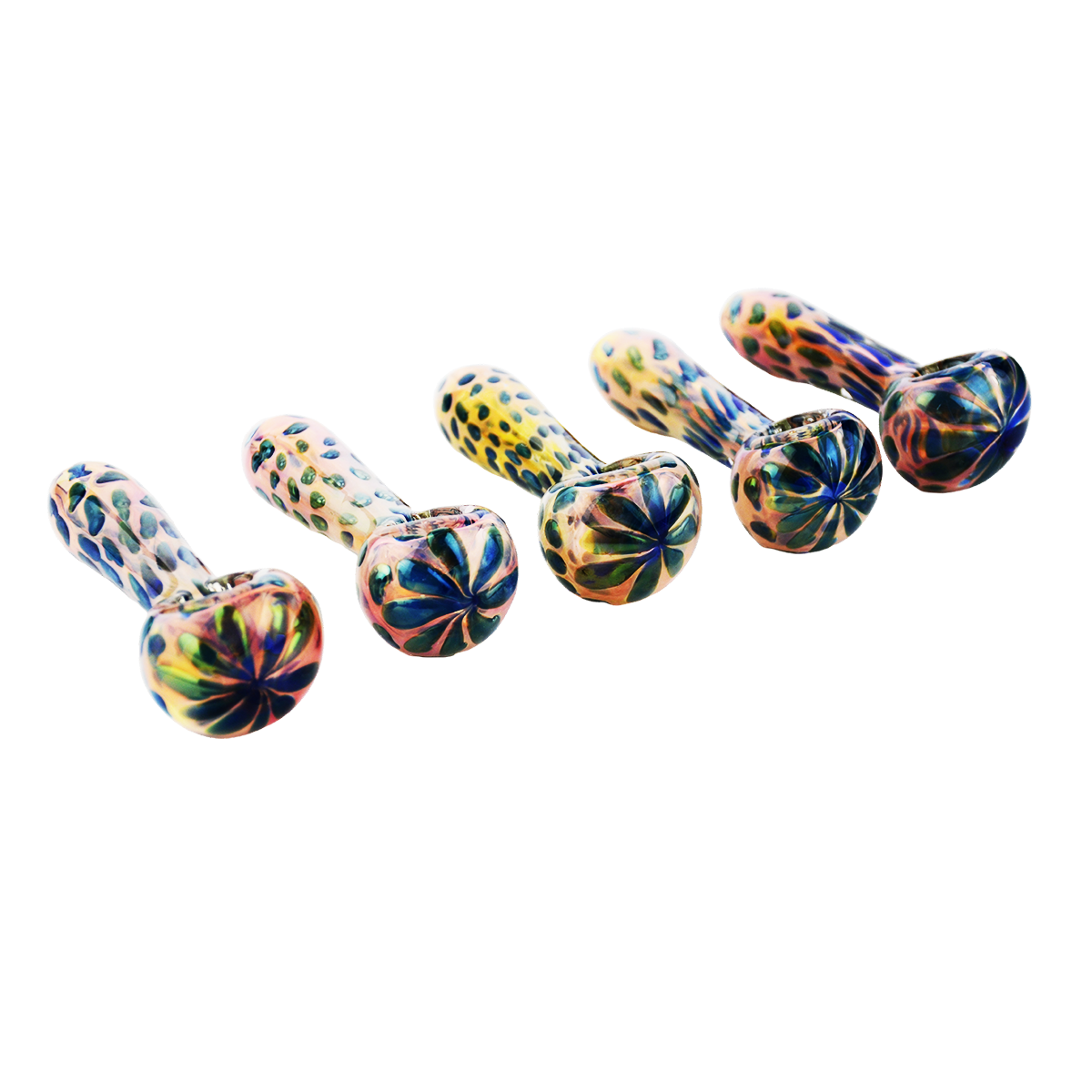 4.5-inch Gold Fume Double Glass Spoon Pipe - Image 2
