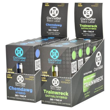 CannaAid Black Label D8 THCP Vape Cartridge | 1mL | 5pc Display