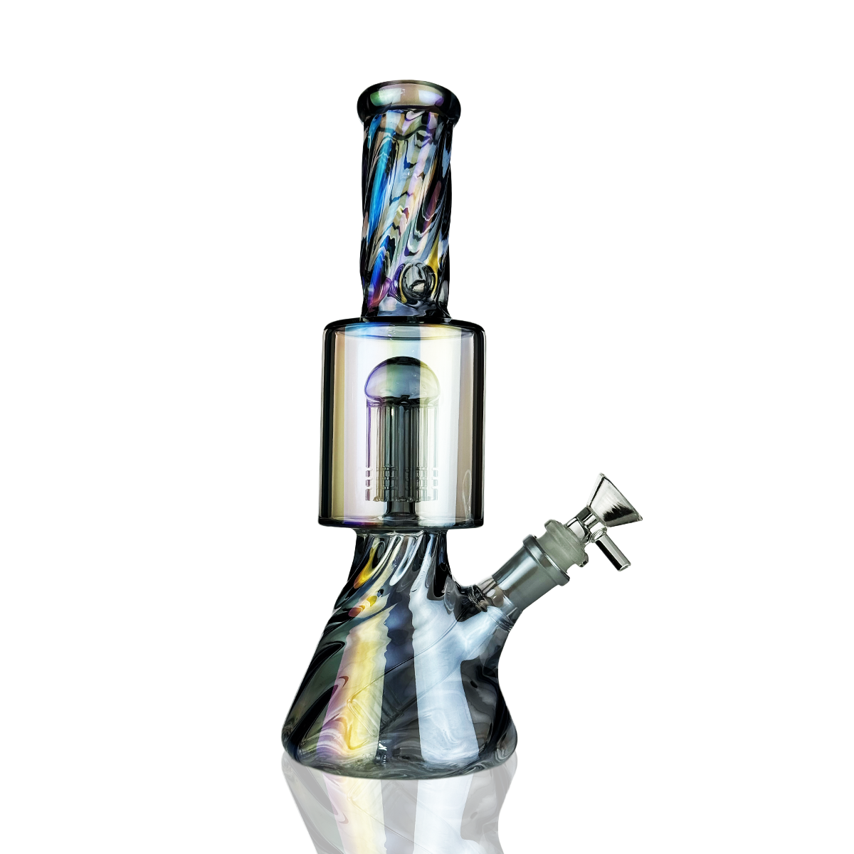 11" Electroplated Tree Perc Beaker Water Pipe - Image 2