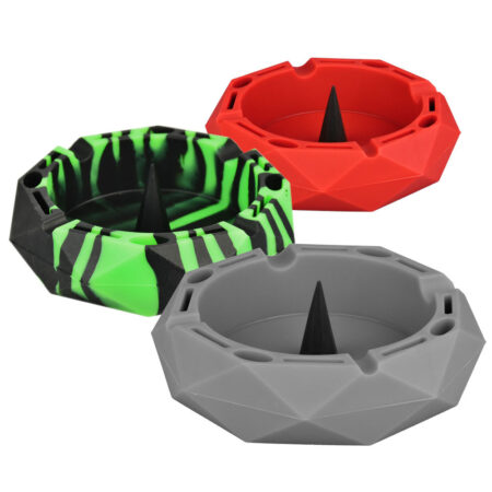 Diamond Colorful Silicone Ashtray - 5" / Colors Vary